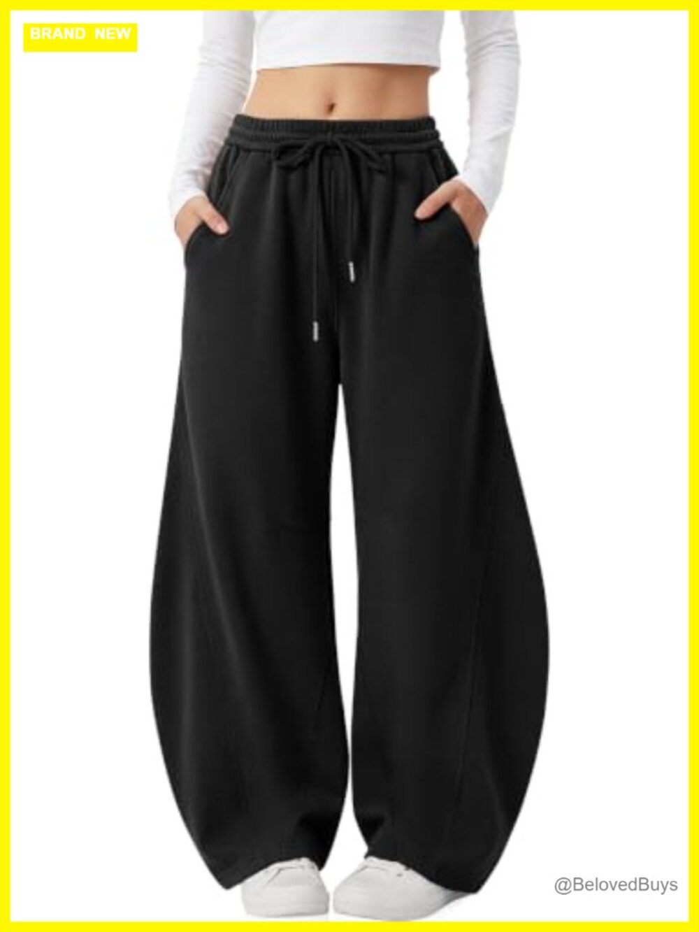 Barrel Sweatpants Wide Leg Elastic Waist Drawstring Lounge Pants
